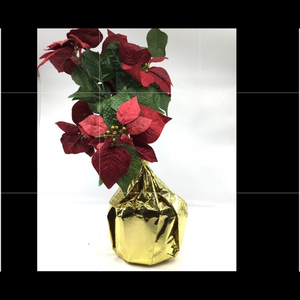 Christmas Holiday Faux Poinsettia Plant